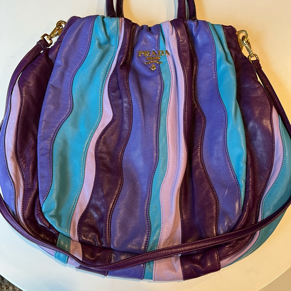 Prada Nappa Leather Stripes Handbag/Crossbody